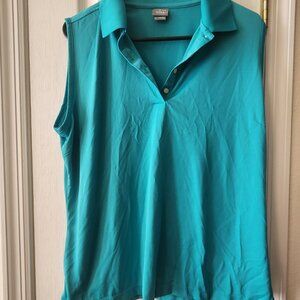 Blue Page & Tuttle Sleeveless tank with collar size XL